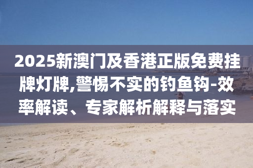 2025新澳門及香港正版免費(fèi)掛牌燈牌,警惕不實(shí)的釣魚鉤-效率解讀、專家解析解釋與落實(shí)